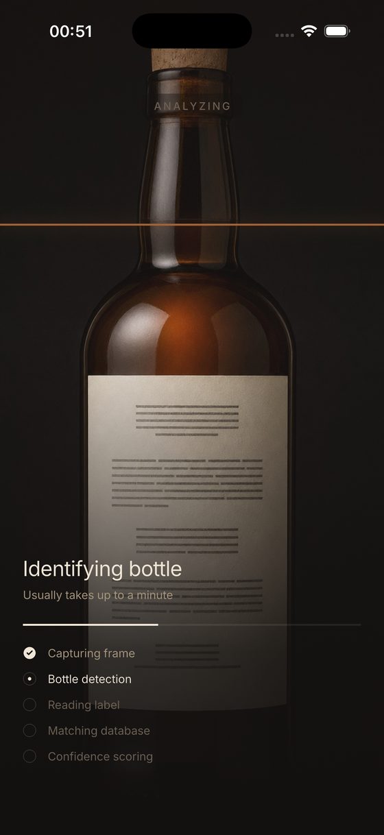 Reads the label